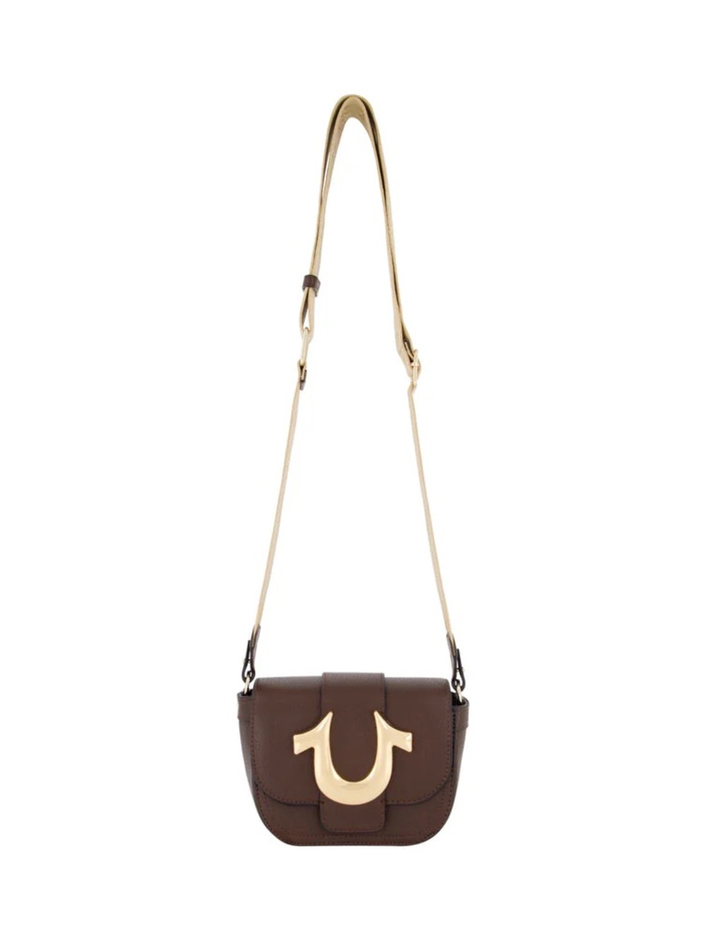 True Religion Brown Crossbody Bag with Gold Hardware